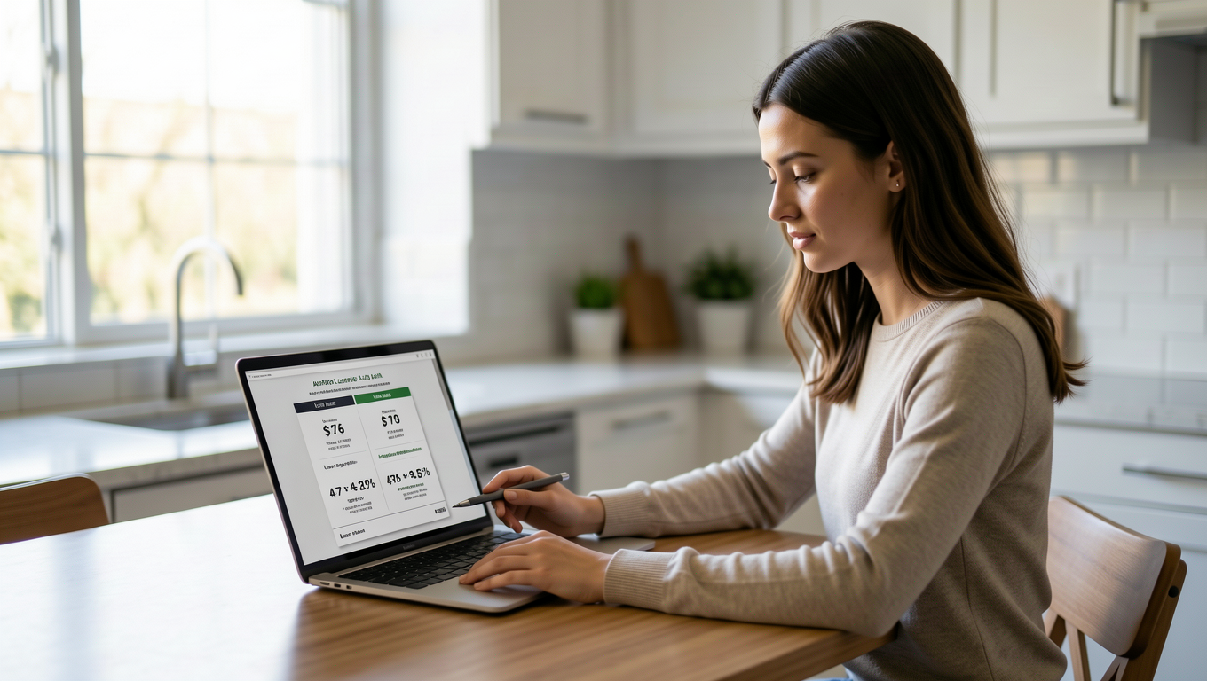 woman reviewing Arizona auto loans with bad credit options