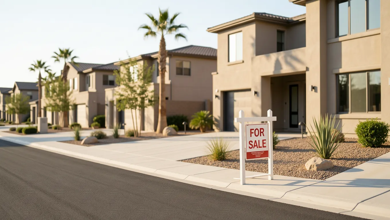 Sunlight hitting a modern home in an Arizona suburb