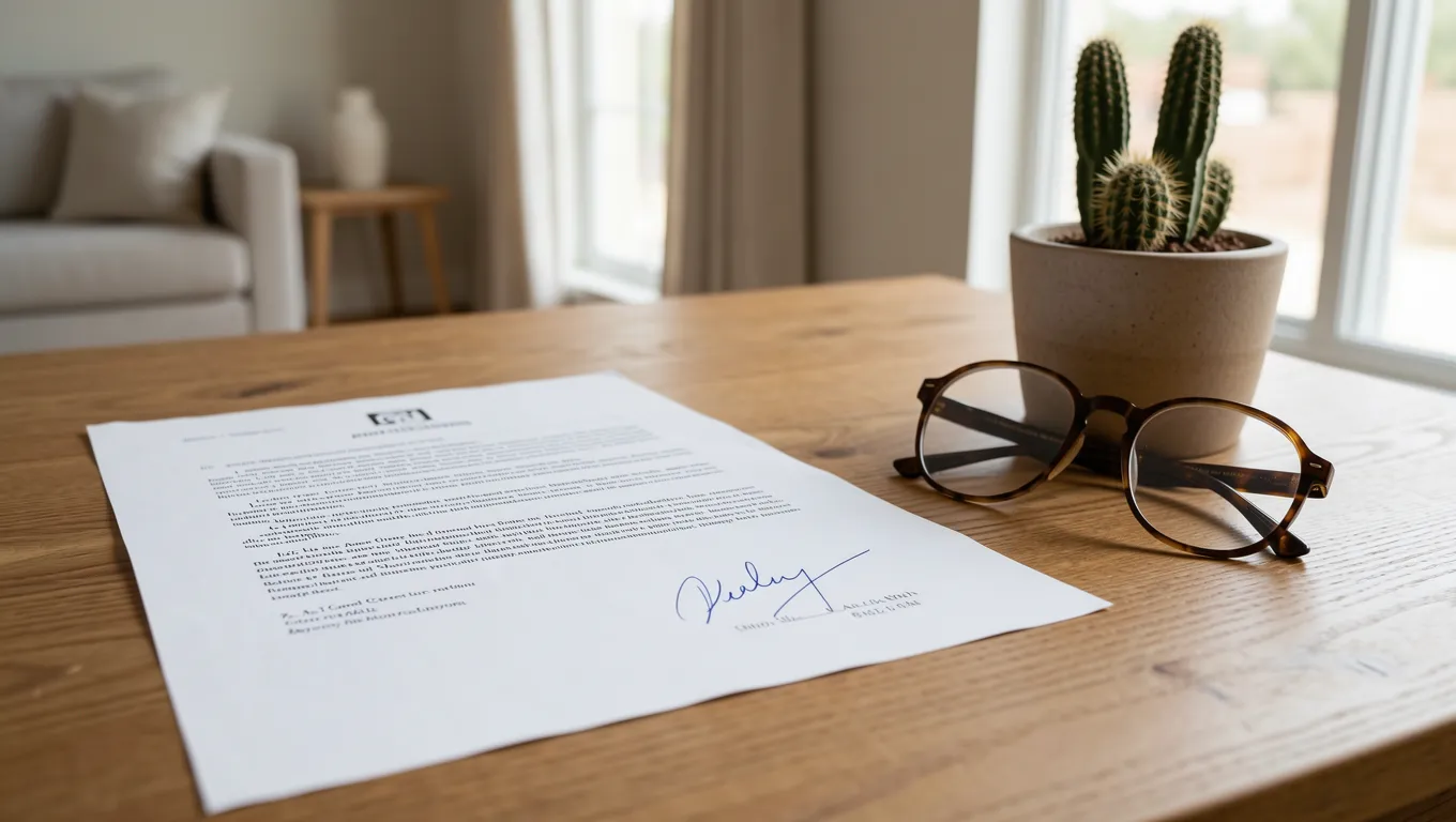 Legal documents and a cactus on a desk