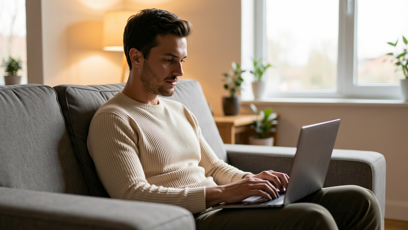 Person researching personal loans online in Arizona