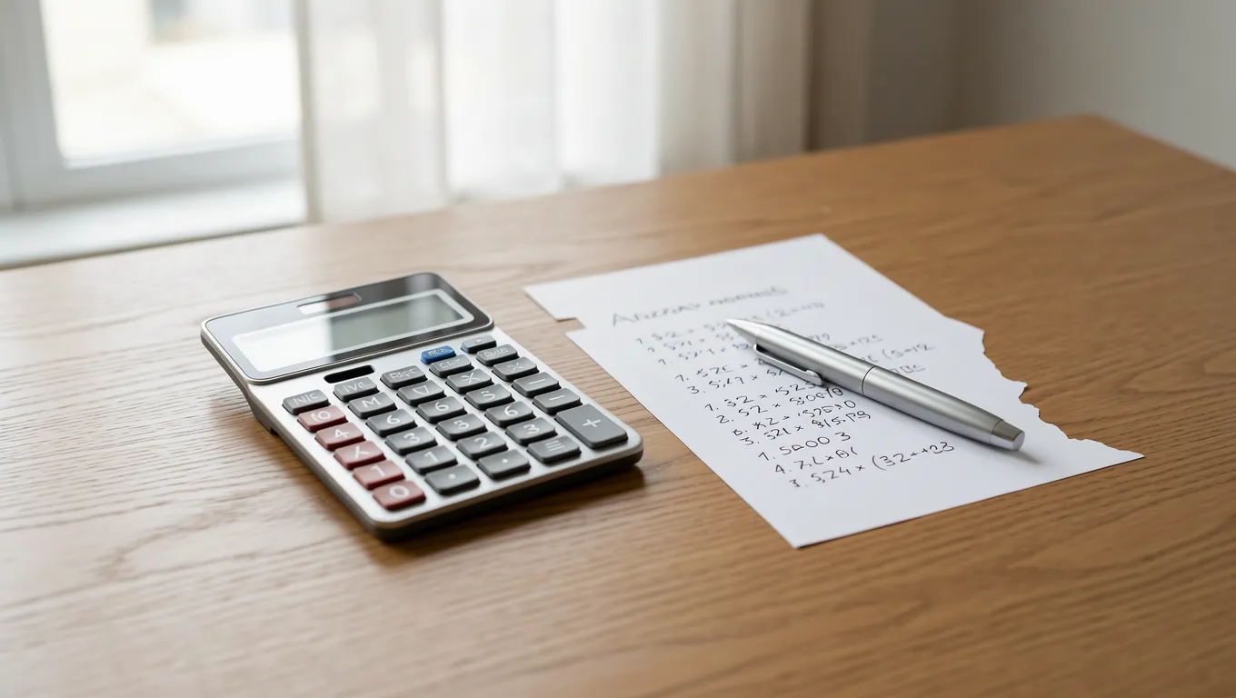 Financial math tools on a desk with an Arizona map