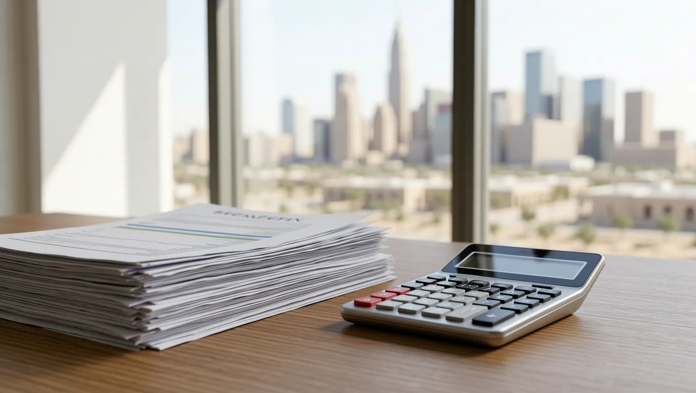 Financial planning tools on a desk in Arizona