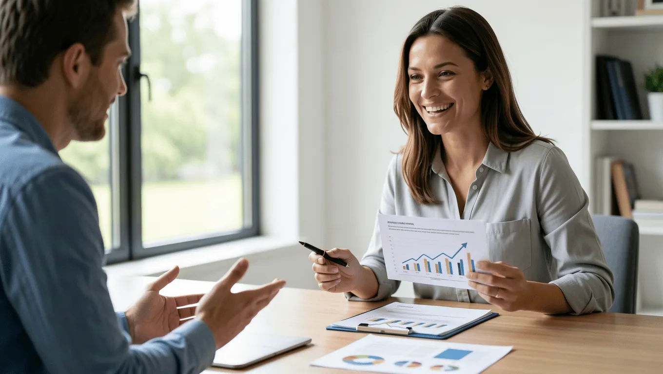 Woman discussing energy efficient HVAC financing in Arizona