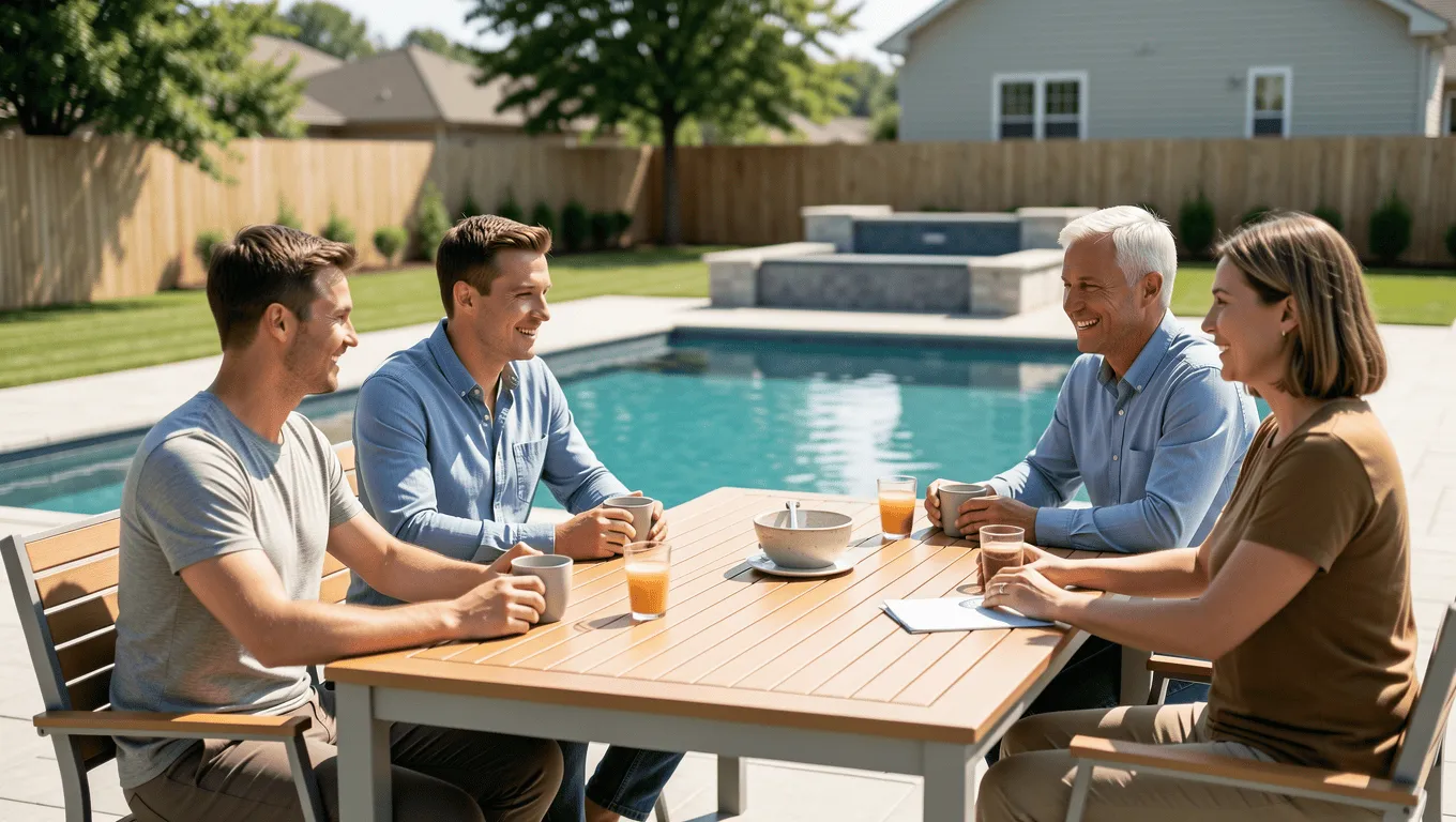 Arizona family enjoying their new pool financed with a personal loan.