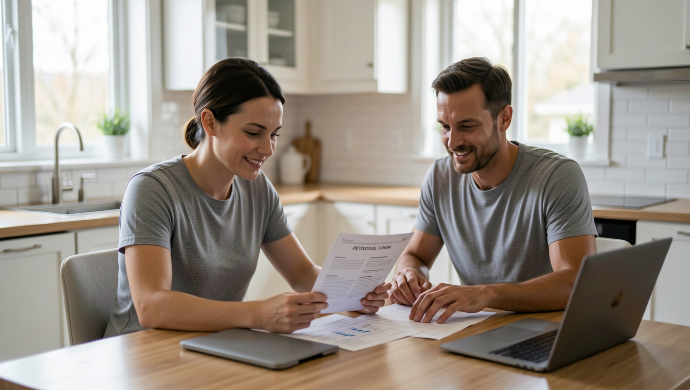 Couple comparing $5000 loan options in Arizona.