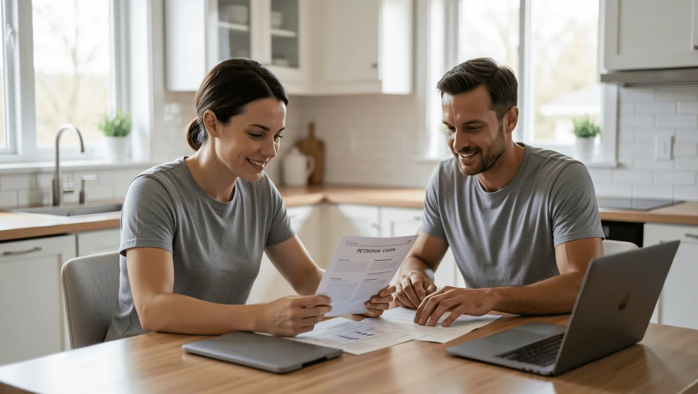 Couple comparing $5000 loan options in Arizona.