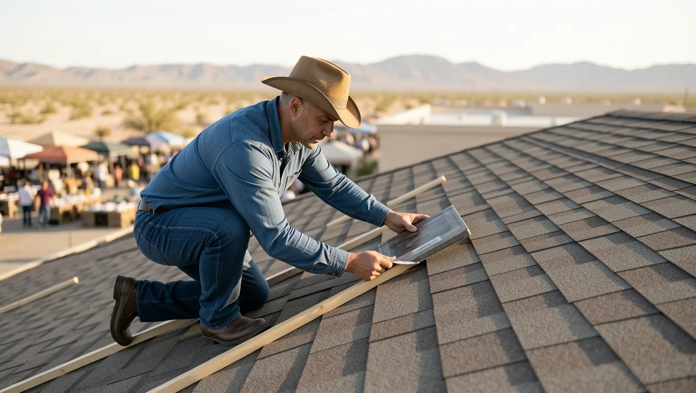 Homeowner with new roof funded by 7000 loan Arizona
