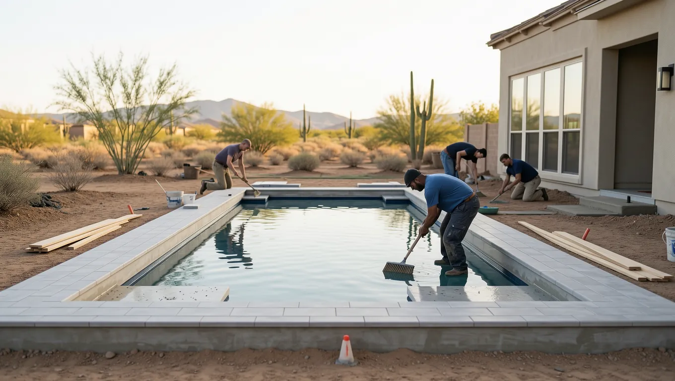 Pool construction in Arizona financed by a 750 loan.
